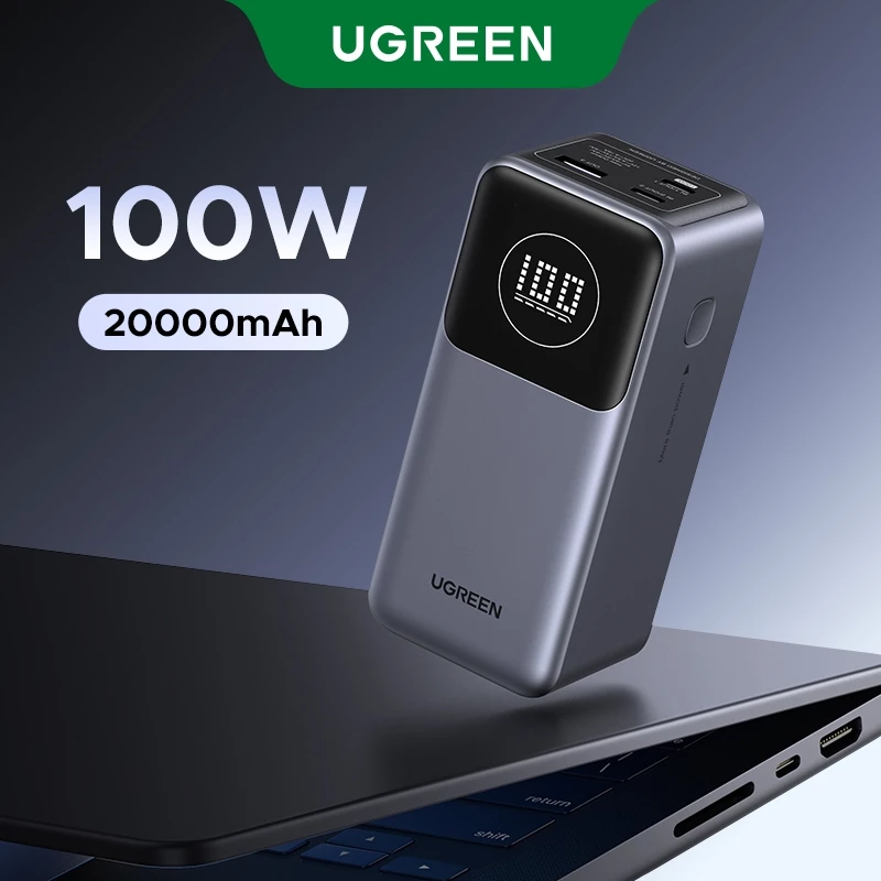 Ugreen Nexode Power Bank 20000mAh 100W Tương thích với iPhone 15 / 15 Pro / 15 Pro Max, MacBook Pro / Air, Galaxy S24 / S23, iPad Pro / Air, Pixel 8