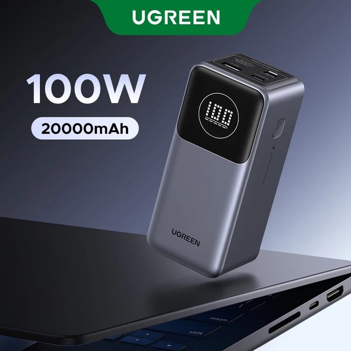 Ugreen Nexode Power Bank 20000mAh 100W Tương thích với iPhone 15 / 15 Pro / 15 Pro Max, MacBook Pro / Air, Galaxy S24 / S23, iPad Pro / Air, Pixel 8