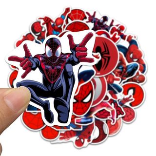 35 Chiếc Marvel Người Nhện Dán DIY Laptop Điện Thoại Xe Máy Chống Thấm Nước Hoạt Hình Miếng Dán Bé Trai Đồ Chơi