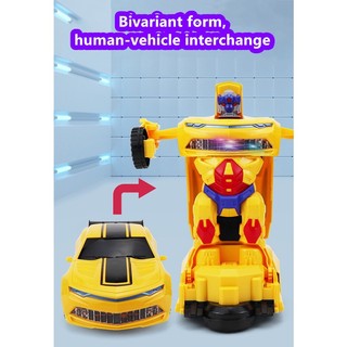 Điện đóng thế xe biến dạng robot âm nhạc chiếu sáng đa năng lái xe điện đồ chơi trẻ em