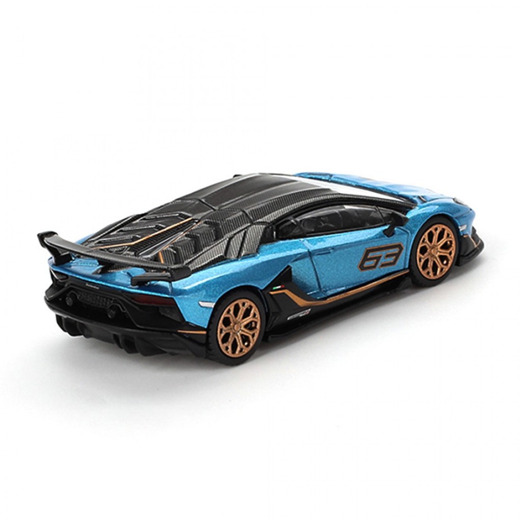 Mini GT MGT00784 784 1 / 64 Lamborghini Aventador SVJ 63 Blu Aegir LHD ...