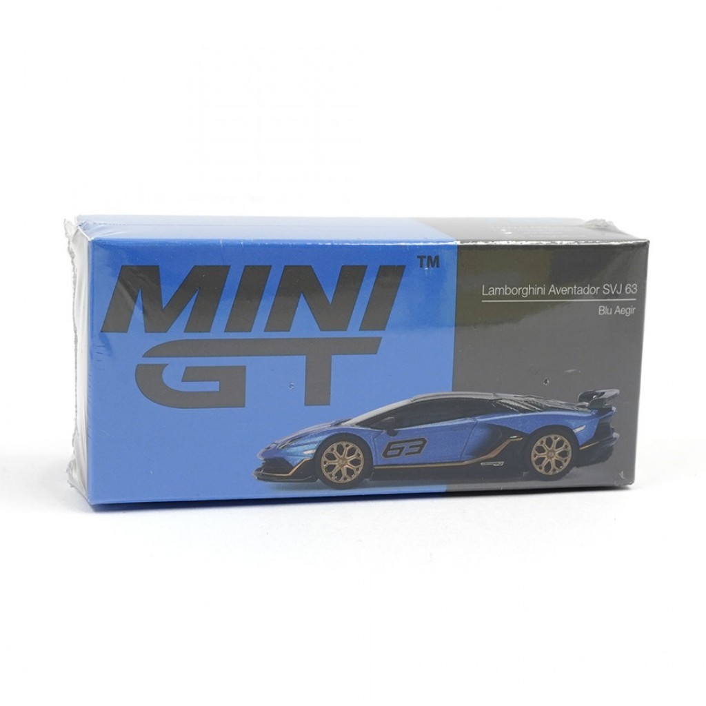 Mini GT MGT00784 784 1 / 64 Lamborghini Aventador SVJ 63 Blu Aegir LHD ...