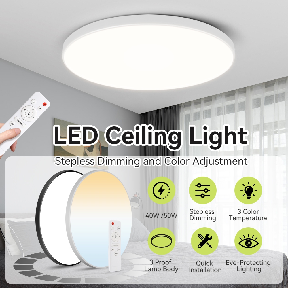 Đèn trần RGB Đèn trần Led Điều khiển từ xa Bluetooth 24W Chiếu sáng trong nhà Làm mờ 30cm Đèn bảng tròn
