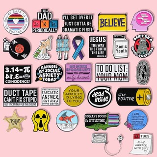 Sáng Tạo Văn Bản Tiếng Anh Men Pin Retro Âm Nhạc CD Men Trâm Điện Từ Cá Sấu Voi Ba Lô Huy Hiệu Kim Loại Huy Hiệu Phụ Kiện Quà Tặng Cho Bạn Bè