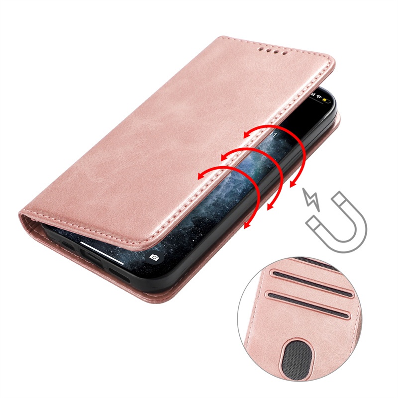 Vỏ Sang Trọng Cho Vivo Iqoo Z1 Z1X Z3 Z5 Z5X Z6 Lite Z7 Pro Z7i Z8 Z8X Z9 Turbo Z9X Z9T 5G Ốp Lưng Ví Lật Retro Kinh Doanh Mờ Khe Cắm Thẻ Da Đứng Vỏ Bảo Vệ