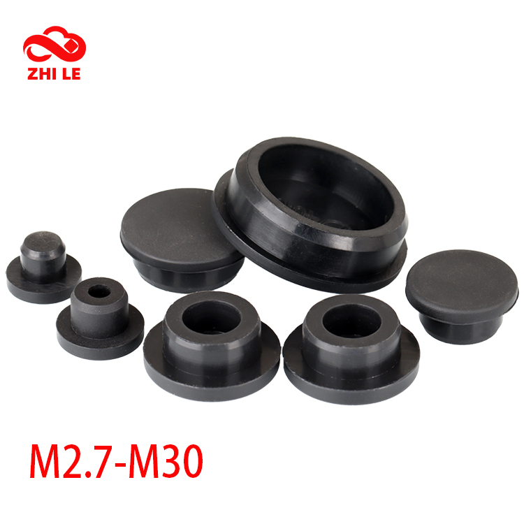 M2.7-m30 Đen Niêm Phong Nắp Vít Cao Su Lắp Silicon Cắm Nút Chặn Cao Su Gromet Phích Cắm Lỗ Plugger Bao Tròn Bên Ngoài Trống Nắp Cuối