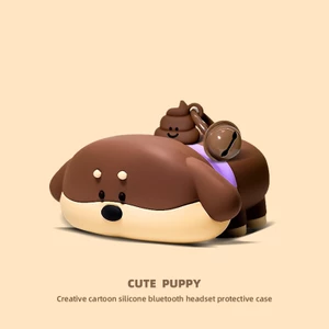 Hộp đựng tai nghe chó Dachshund dễ thương cho AirPodsPro3 Vỏ bảo vệ tai nghe hoạt hình Phong cách mới cho Vỏ bảo vệ tai nghe AirPods4 Pro2 Tương thích với Vỏ AirPodsPro Vỏ AirPods2gen
