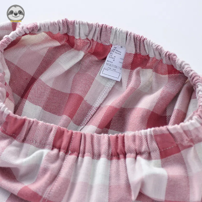Phong cách Nhật Bản Phong cách Muji / Đồ ngủ Flannel kẻ sọc cổ điển / Đồ ngủ cặp đôi Cotton / Đồ ngủ mùa thu đông Flannel dày