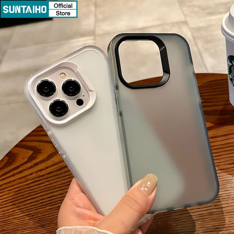 Ốp Lưng iPhone Đẹp đen silicon Mềm Mờ nhám Trong Suốt Chống Sốc Suntaiho Cho Iphone 16 15 14 12 13 11 Pro Max IP 7 8 Plus Iphon X XR Xs Max