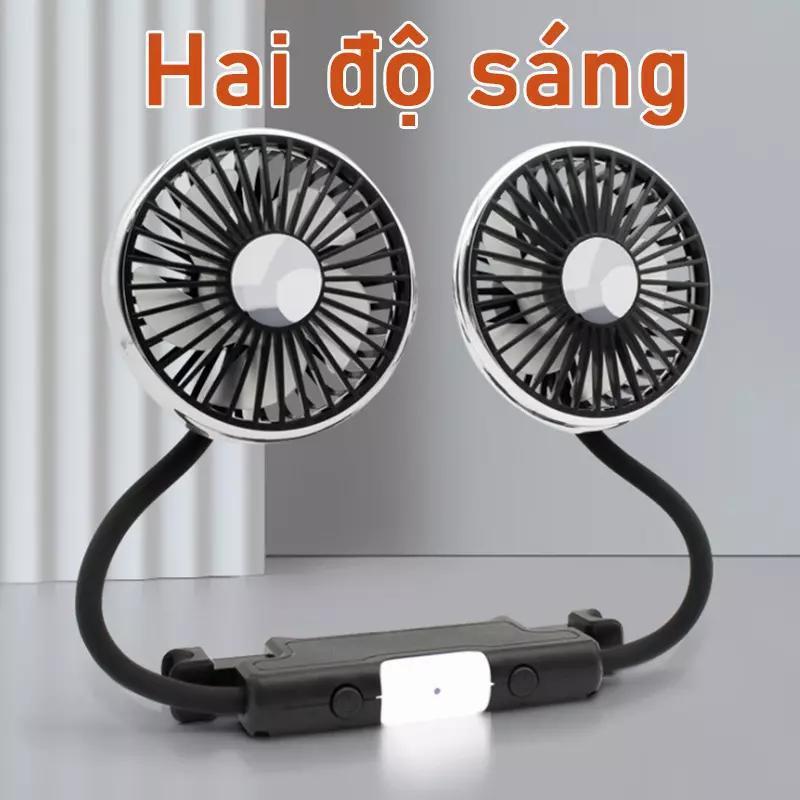 quạt ô tô usb SEAMETAL quạt xe ô tô 12V mini Xoay 360 độ Quạt 3 tốc độ có thể điều chỉnh