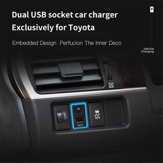 Usb C Sạc Xe Hơi PD QC3.0 Dual USB Sạc Nhanh Ổ Cắm 12V Sạc Điện Thoại Di Động Bộ Chuyển Đổi Nguồn Ổ Cắm Cho Xe Toyota ZW