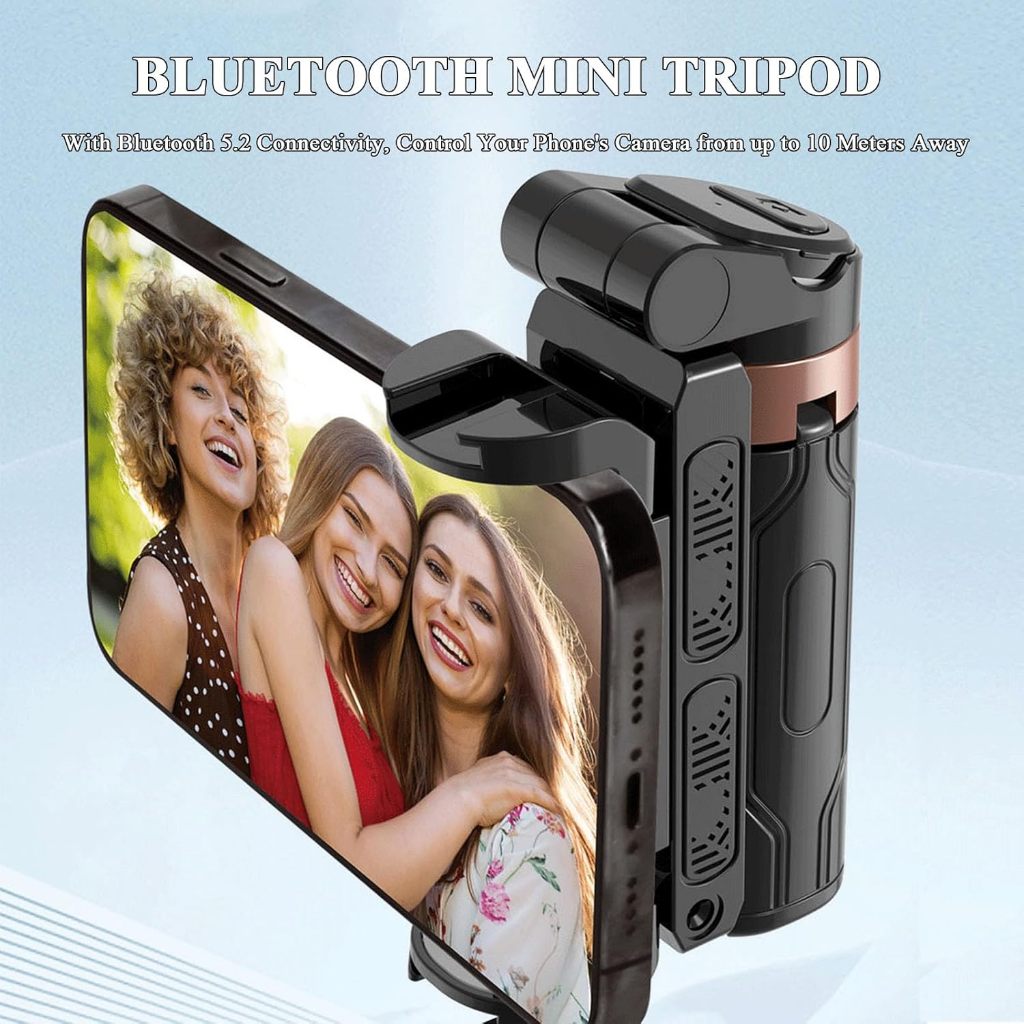 Ảnh Chân máy Mini Pocketflex, Chân máy Mini Pocketflex nâng cấp 2025 Jj02 có thể thu vào, Chân máy Mini Bluetooth có điều khiển từ xa, 360° Chân máy Mini Pocketflex Razunoth có đèn kép 2