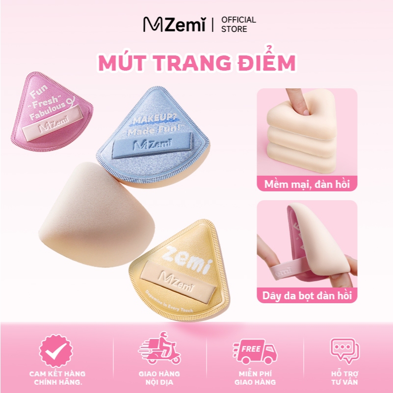 ZEMI Bộ 2 Bông Mút Trang Điểm Kèm Hộp, Siêu Mềm, Tán Nền Đều, Dùng Khô Và Ướt