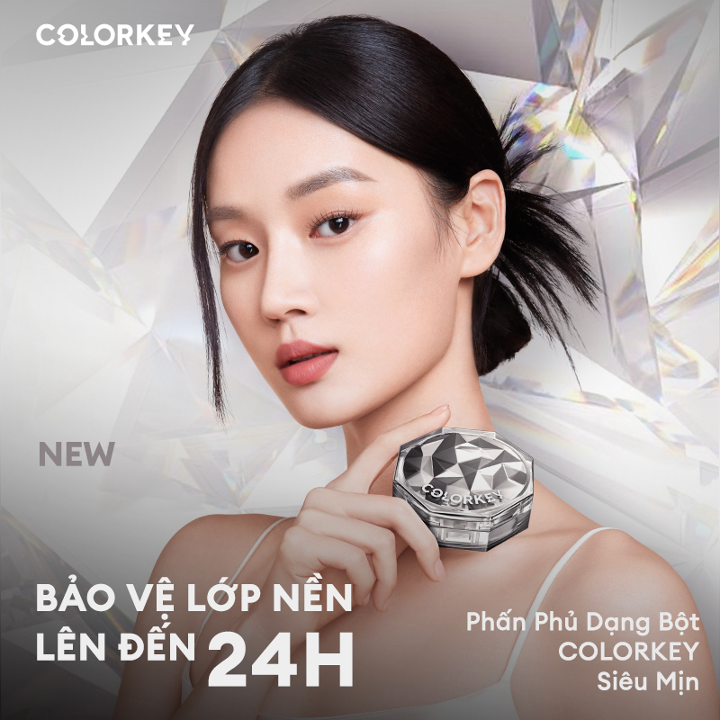 Ảnh COLORKEY Phấn phủ dạng bột lâu trôi giới hạn Bột trang điểm tự nhiên Matte Brighten Kiểm soát dầu Trang điểm mặt lâu trôi 8g 2