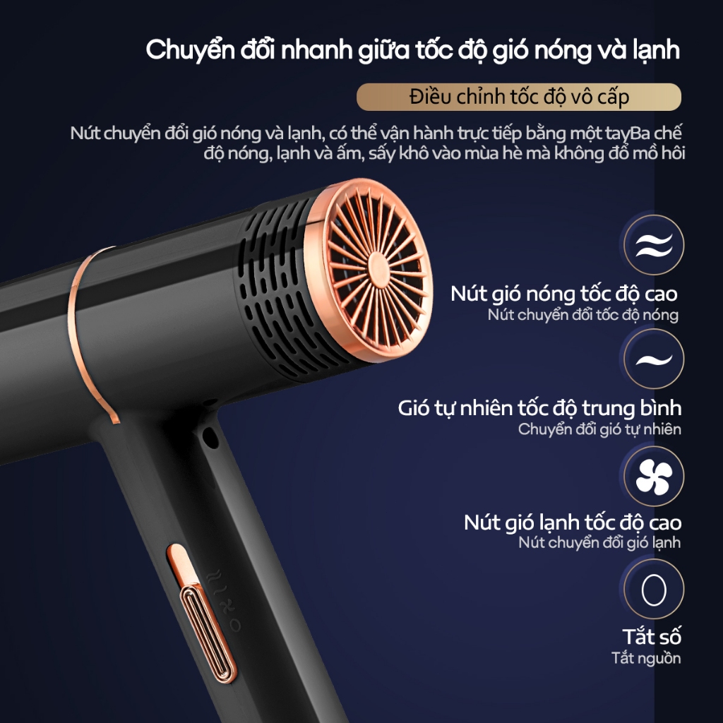 Ảnh CkeyiN Máy Sấy Tóc ion âm 2 Chiều Nóng Lạnh , Nóng Lạnh 2 Chiều Chăm Sóc Tóc,gió mạnh giúp tóc nhanh khô HA013 2