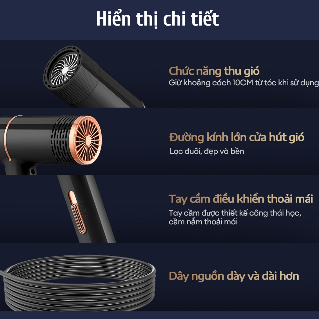 Ảnh CkeyiN Máy Sấy Tóc ion âm 2 Chiều Nóng Lạnh , Nóng Lạnh 2 Chiều Chăm Sóc Tóc,gió mạnh giúp tóc nhanh khô HA013 1