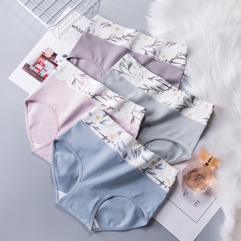 Quần Lót Cotton Nguyên Chất Eo Cao Châu Âu Mỹ Bé Gái Quần Lót Liền Mạch Nữ In Hình Kích Thước Lớn Bụng-Narrowing