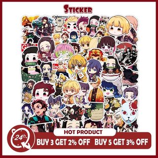 Bộ 50 Demon Slayer Dán Dễ Thương Graffiti Đề Can Cho Trẻ Em Hoạt Hình Trang Trí Anime Miếng Dán DIY