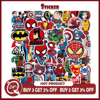 Bộ 50 Avengers Siêu Anh Hùng Marvel Dán Xe Máy Điện Thoại Ô Tô Laptop Miếng Dán Trẻ Em Đồ Chơi DIY
