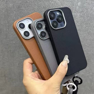 Ốp Điện Thoại Kết cấu da Màu đặc Chống sốc Với dây buộc điện thoại di động cho iPhone 16 15 14 13 12 11 Pro Max 14 15 Plus Ốp Lưng