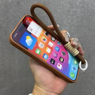 Ốp Điện Thoại Kết cấu da Màu đặc Chống sốc Với dây buộc điện thoại di động cho iPhone 16 15 14 13 12 11 Pro Max 14 15 Plus Ốp Lưng