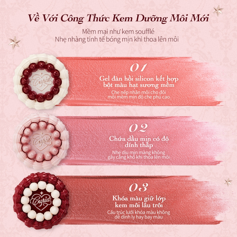 Ảnh Son Kem Lì Flower Knows Strawberry Cupid Collection Son Bùn Nhung 5ml 4