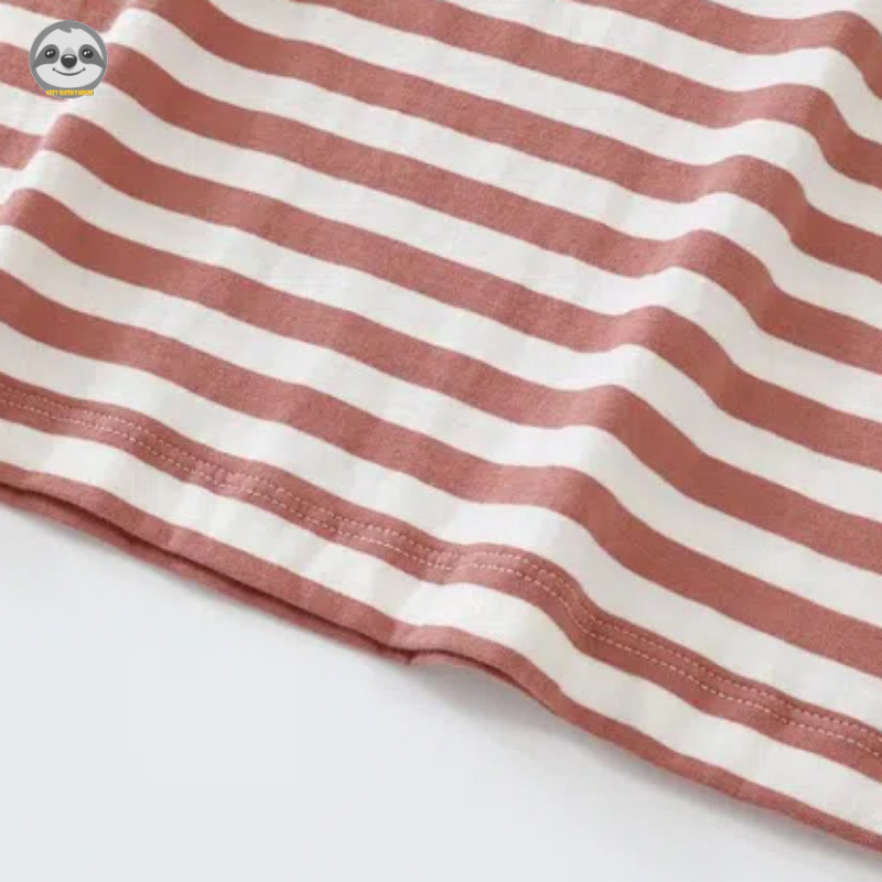 Phong cách Nhật Bản Muji Style / Áo thun sọc dài tay nữ / Áo thun Cotton đơn giản / Áo khoác ngoài đế thông thường