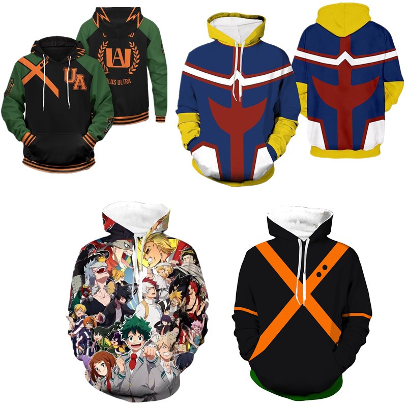 Áo hoodie My Hero Academia Áo len anime áo khoác in kỹ thuật số