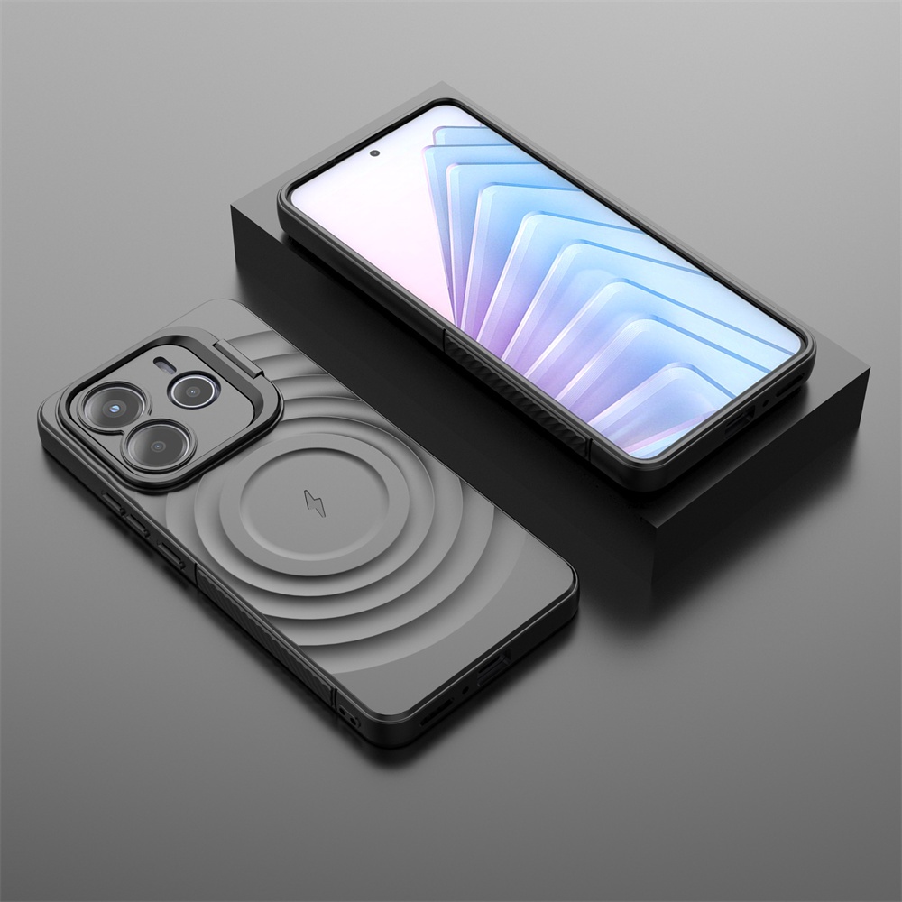 Từ Tính Có Chân Đế Hút Chống Rơi Ốp Lưng Điện Thoại Xiaomi Redmi Note 14 Note14 5G Vỏ Chống Sốc