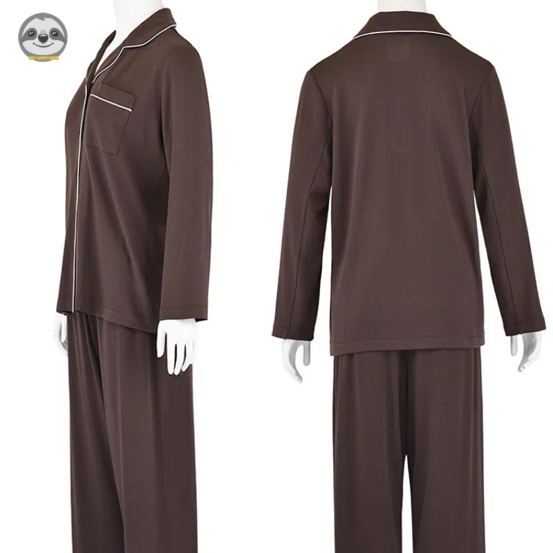 Phong cách Nhật Bản Muji Style / Đồ ngủ dệt kim Cotton pha trộn Modal / Cặp đôi liền mạch có thể mặc đồ ngủ bên ngoài / Bộ đồ ngủ mềm mại