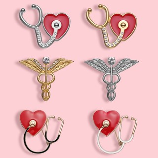 Thiết bị y tế sáng tạo ống nghe trâm cài áo ghim lưu niệm phụ kiện ba lô quà tặng cho bạn bè