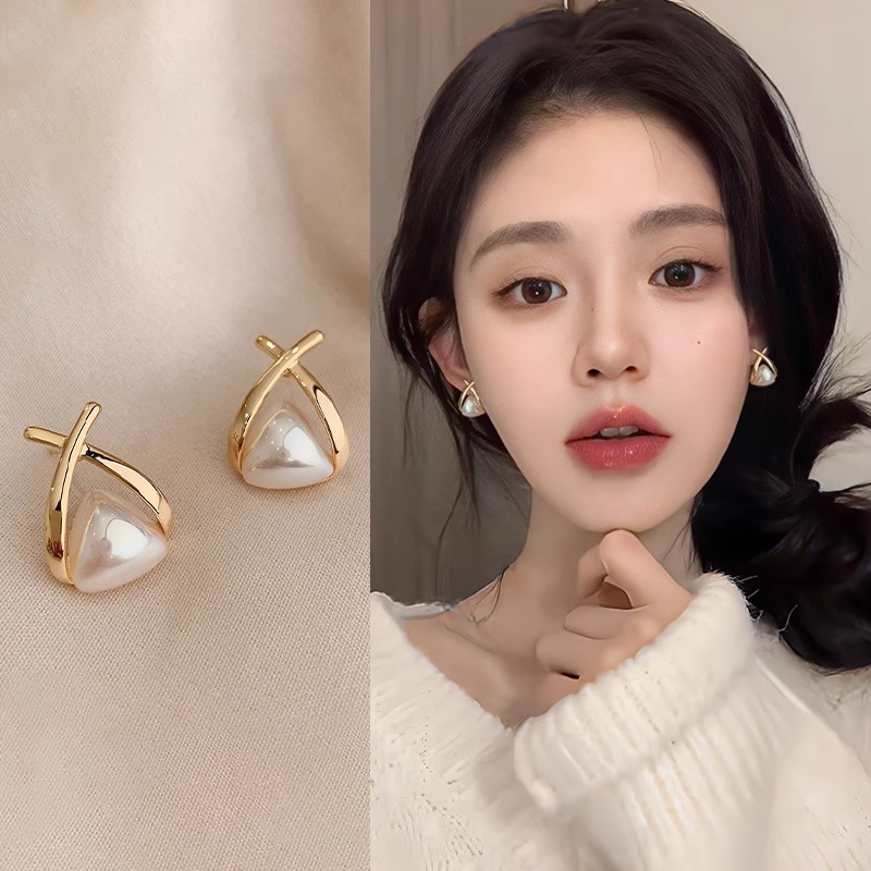 Bông tai ngọc trai Pháp nhẹ nhàng sang trọng cao cấp thiết kế thích hợp bông tai thời trang phù hợp với khí chất độc đáo bông tai mới