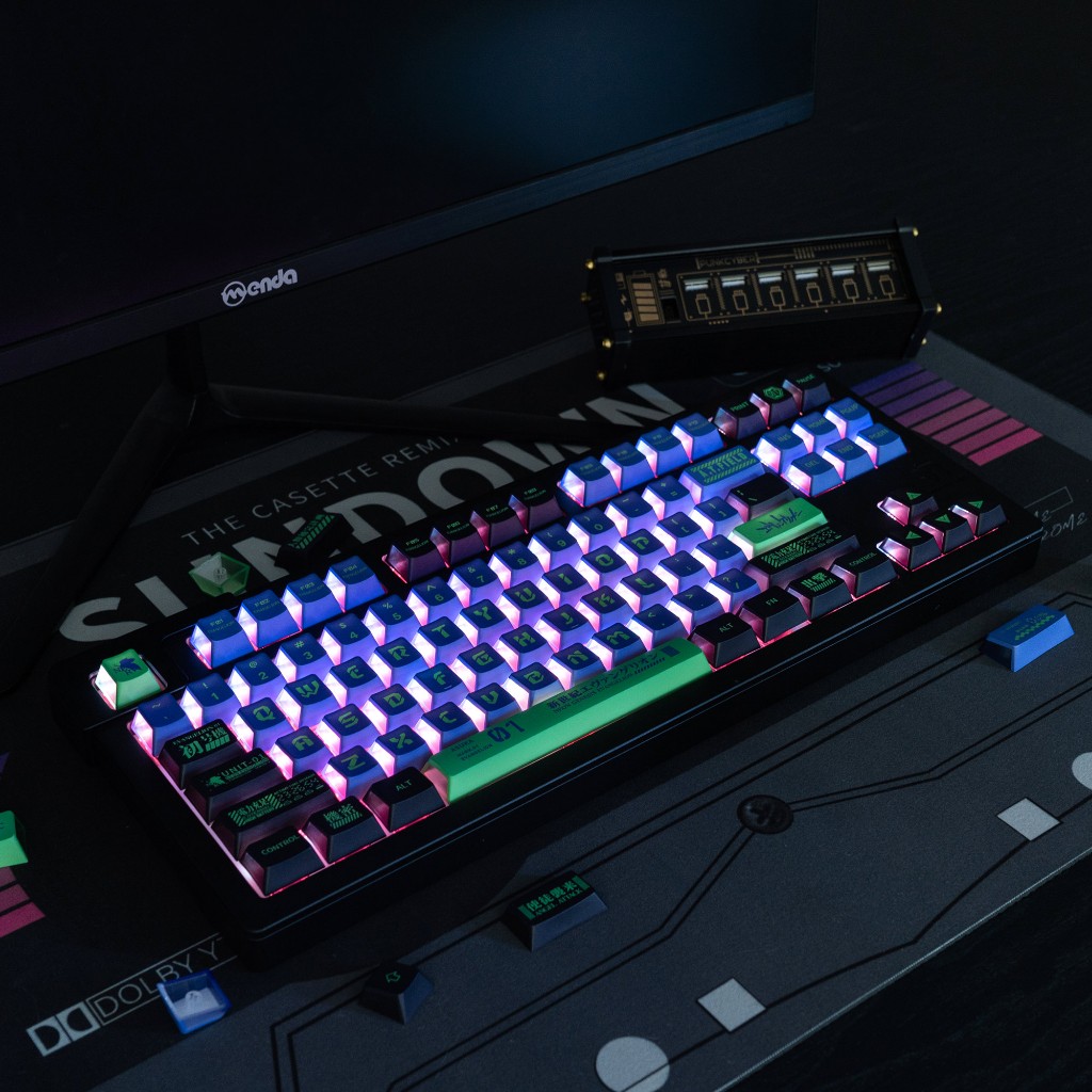 Evangelion series keycaps PBT Cherry Profile Side Light Through keycaps ...