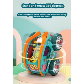 Xe nhào lộn điện đóng thế xoay 360 độ xe tải đổ ánh sáng mát mẻ âm nhạc đồ chơi trẻ em