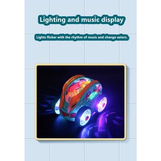 Xe nhào lộn điện đóng thế xoay 360 độ xe tải đổ ánh sáng mát mẻ âm nhạc đồ chơi trẻ em