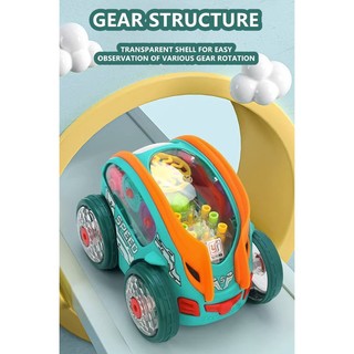 Xe nhào lộn điện đóng thế xoay 360 độ xe tải đổ ánh sáng mát mẻ âm nhạc đồ chơi trẻ em
