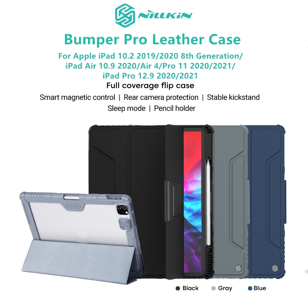 Nillkin Cho Apple iPad Pro Air 13 / 11 12.9 2021 2020 2022 / A16 / Air 10.9 / 7 8 9 10th Gen / Air 4 5 2025 / 10.2 / Mini 6 / 7 2024 Vỏ Bao Da Thông Minh Có Hộp Đựng Bút Chì