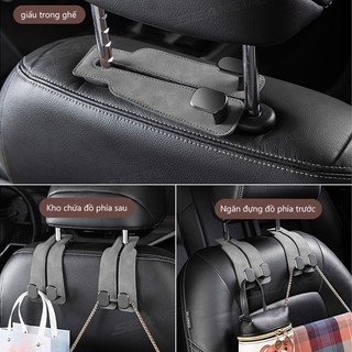 Móc Dụng Cụ Ô Tô Móc Kim Loại Móc Treo Ghế Ô Tô Lưng Móc Đôi Ghế Sau Móc Da Lộn Móc Cho Xe Ô Tô