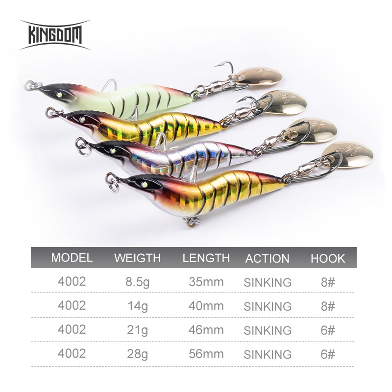 Ảnh Mồi Câu Cá Giả Kingdom Bằng Kim Loại Cứng Thiết Kế Muỗng Xoay 8.5g 35mm 14g 40mm 21g 46mm 28g 56mm 1