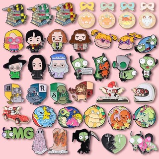 Bộ 50 Phong Cách Anime Ngoại Vi Simpsons Men Trâm Dễ Thương Yoda Hoạt Hình Harry Potter Ba Lô Huy Hiệu Người Ngoài Hành Tinh Invader ZIM Huy Hiệu Kim Loại
