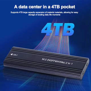 SSD M.2 NVME SATA Vỏ ngoài 2230/2242/2260/2280 M.2 sang USB C 10Gbps, vỏ nhôm, loại A+C cho M/M+B Key