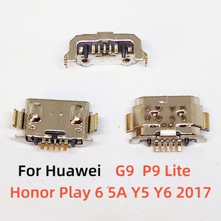 10-100 Chiếc Sạc Liên Hệ Ổ Cắm Jack USB Dock Cắm Cổng Sạc Cổng Kết Nối Cho Huawei G9 P9 Lite / Honor Play 6 5A Y5 Y6 2017 Linh Kiện Thay Thế