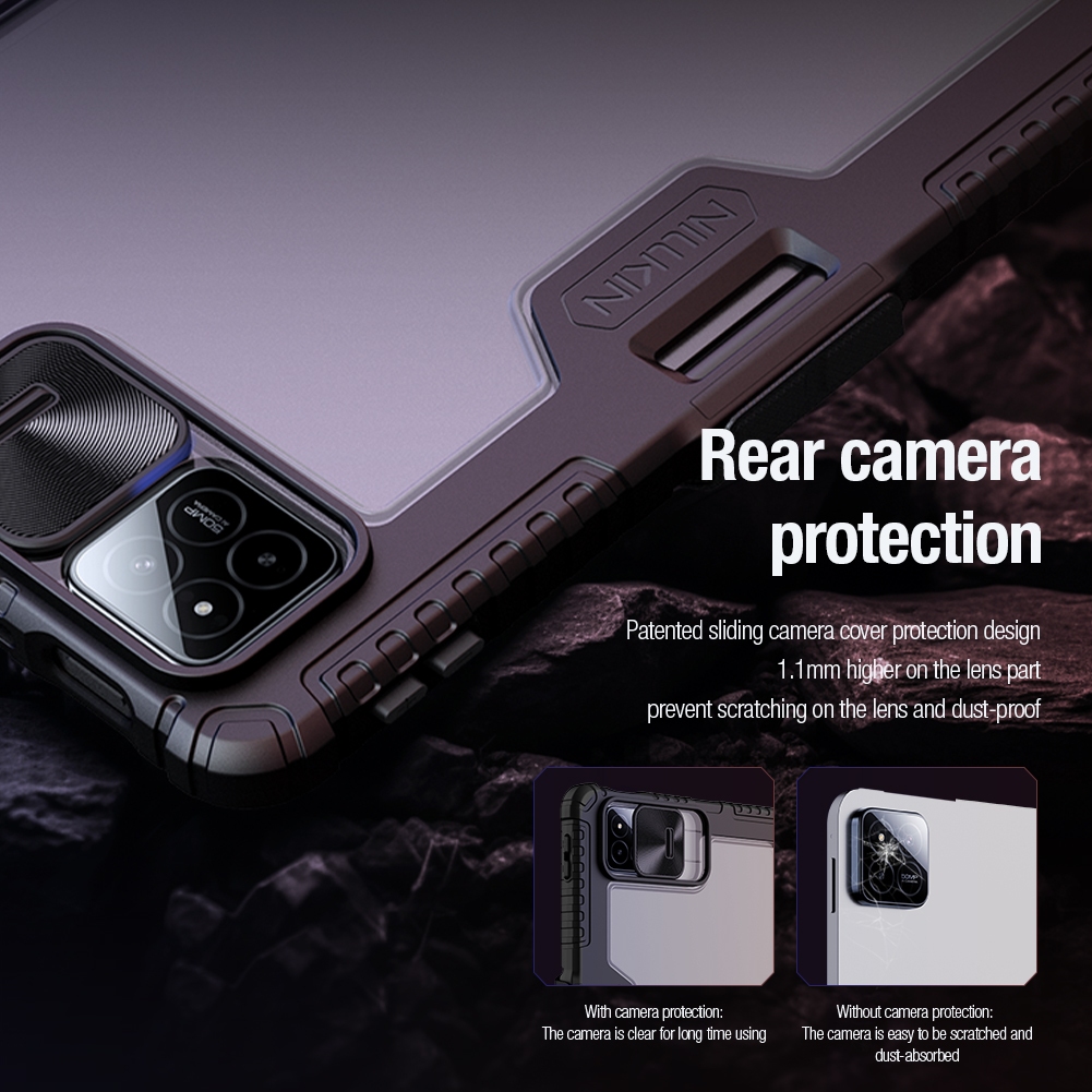 Nillkin Cho Xiaomi Pad 7 Pro / Pad 8 Ốp Lưng Đa Góc Gấp Da PU Bao Da Thông Minh Camera Bảo Vệ Ống Kính Trượt Vỏ Vỏ Có Giá Đỡ Bút Chì