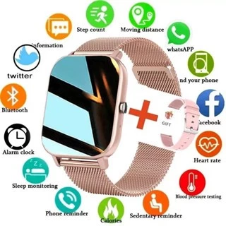 Màn Hình 1.85 Cuộc Gọi Bluetooth Y13 Đồng Hồ Thông Minh Nhịp Tim Huyết Áp Màu Màn Hình Thể Thao Đồng Hồ Thông Minh Chống Thấm Nước Đa Năng Nam Nữ Dây Đeo Kép Vòng Tay Dây Thép