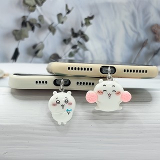 Điện Thoại Di Động Chống Bụi Cắm DIY Nhựa Kawaii Mèo Trắng Lớn Mặt Dây Chuyền Nhỏ Trang Trí Điện Thoại Di Động Chống Bụi Cắm