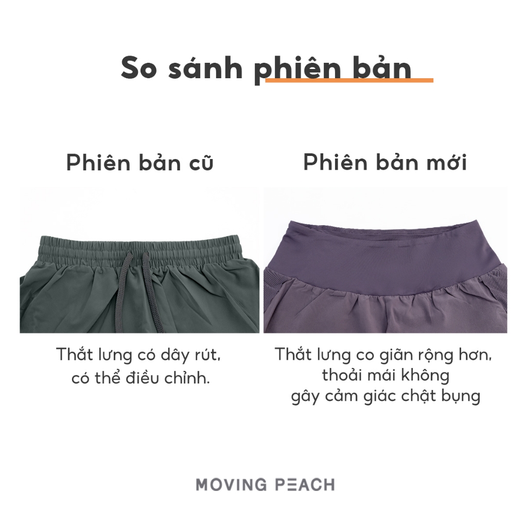 Ảnh MOVING PEACH Quần short chạy bộ thể thao Eo cao Lưới tập luyện Quần short đi xe đạp có túi APG 3