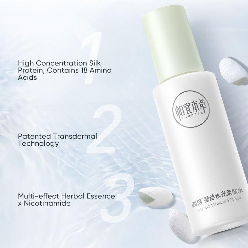 Ảnh Toner dưỡng ẩm INOHERB làm mềm da tơ tằm tươi sáng 120ml 1