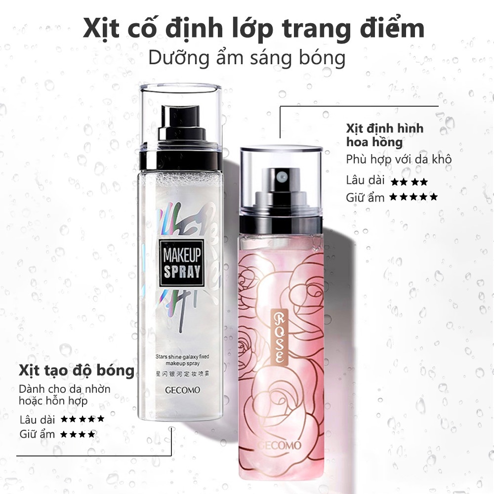 Ảnh Xịt phun sương thiết lập trang điểm GECOMO, Xịt trang điểm vây mờ lâu trôi, dưỡng ẩm và kiểm soát dầu 100ml 3