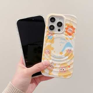Ốp bảo vệ đứng họa tiết ngôi sao dễ thương và thú vị cho iPhone 15pro 15promax 14 14promax 14pro 16 pro max 16 plus 13 12promax 11 wave case
