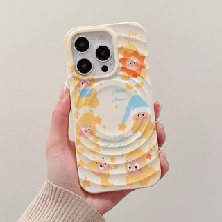 Ốp bảo vệ đứng họa tiết ngôi sao dễ thương và thú vị cho iPhone 15pro 15promax 14 14promax 14pro 16 pro max 16 plus 13 12promax 11 wave case